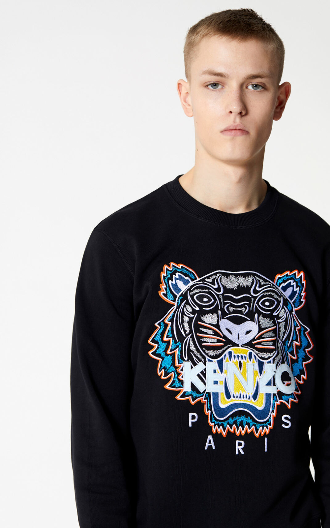 Kenzo Tiger φούτερ ανδρικα μαυρα | GR280127